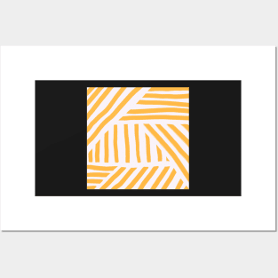 bright sunshine yellow abstract stripes Posters and Art